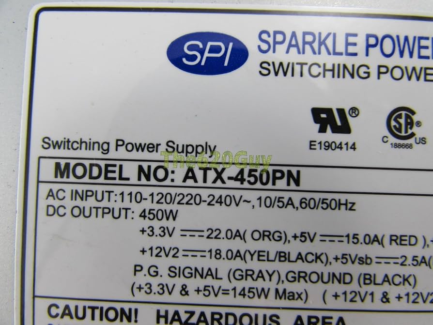 snp❁⃘*.゜ Amazon.com: The620Guy SPI Sparkle ATX-450PN 450W 450 Watts